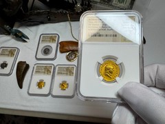 TITUS NGC AU 5X3 ROMAN EMPIRE AUREUS 79AD CAESAR AUGUSTUS ANCIENT GOLD COINS
