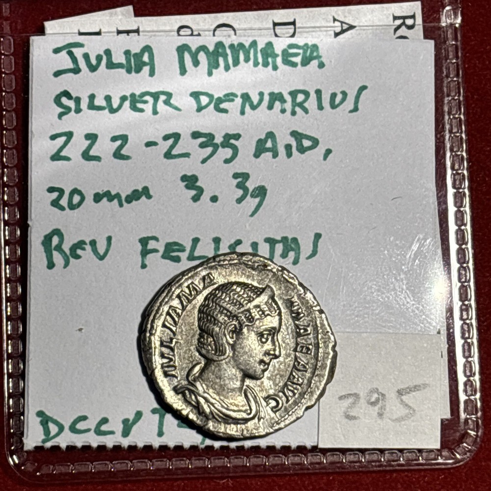 Julia Mamaea 225-235 A.D. Denarius Felicitas High Grade