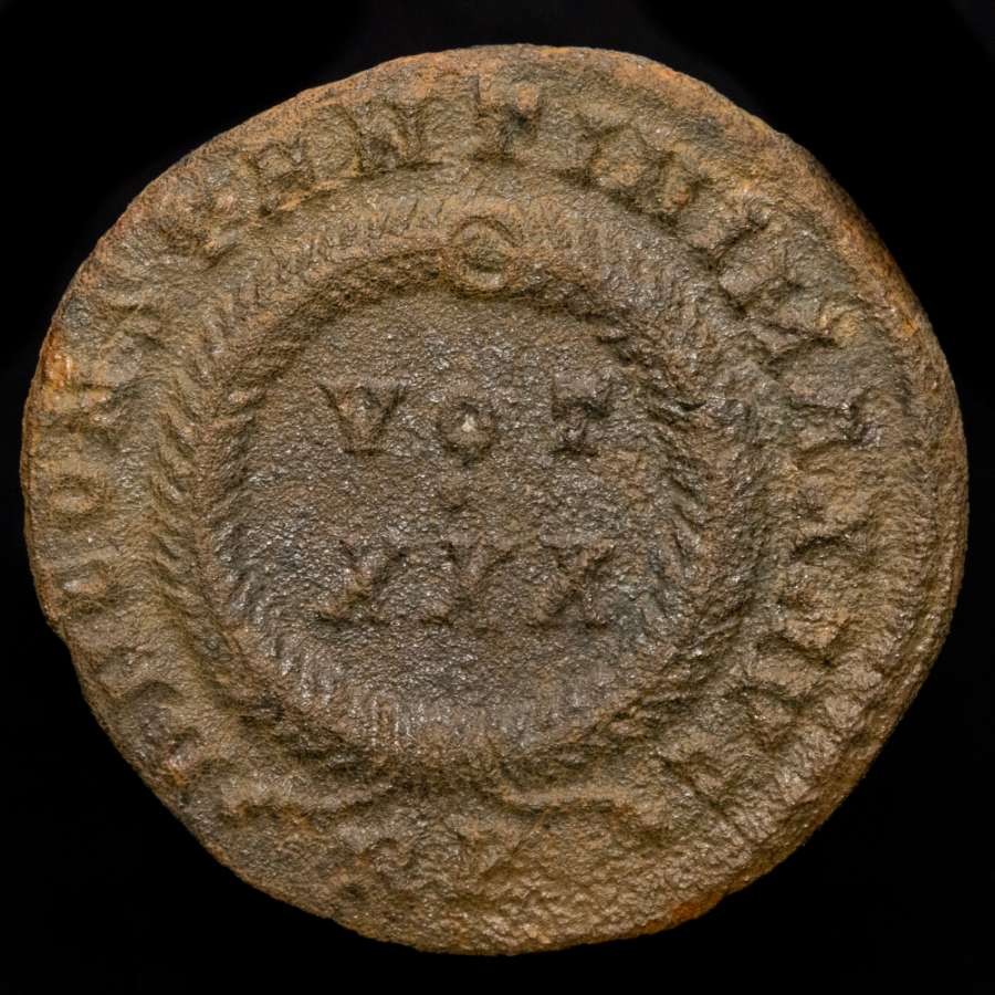 *Lucernae* Constantine I follis VOT XXX RP in wreath (4648) Rome 307-337 A.D.