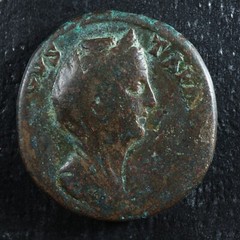 Faustina Major Sestertius 141 Rome RIC 1146Ac Pietas Sesterce Faustine