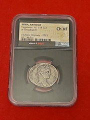 Syria, Antioch Elagabalus, AD 218-222 BI Tetradrachm NGC Ch VF Roman Vaultbox