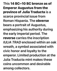 Emperor Augustus 14BC-10BC Ancient Roman Province Julia Traducta Coin Octavian