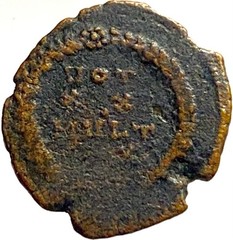 Ancient Roman Coin Emperor Constans 347-348 AD Votive In Wreath Genuine Bronze