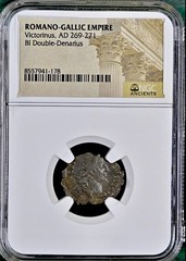 Roman Emperor Victorinus 269AD-271AD NGC Ancient Coin Genuine Double Denarius