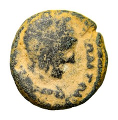 Elagabalus Neapolis Judaea AE Serapis Bust 218 to 222 CE Authentic Coin Biblical