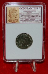 Ancient Roman Empire Coin CONSTANTIUS II Roman Soldier Spearing Fallen Horseman