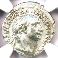 Trajan AR Denarius Silver Roman Coin 98-117 AD – Certified NGC XF (EF)