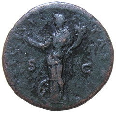 BRONZE SESTERTIUS. HADRIAN. 117-138 AD. ROME MINT. FELICITAS REVERSE