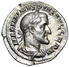 Maximinus I Thrax AR Denarius “Fides Holding Standards” Rome Extremely Fine