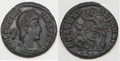 Roman: Constantius II 337-361 AD AE Follis Sisca Mint MM SIS 2.5g 18mm. #42