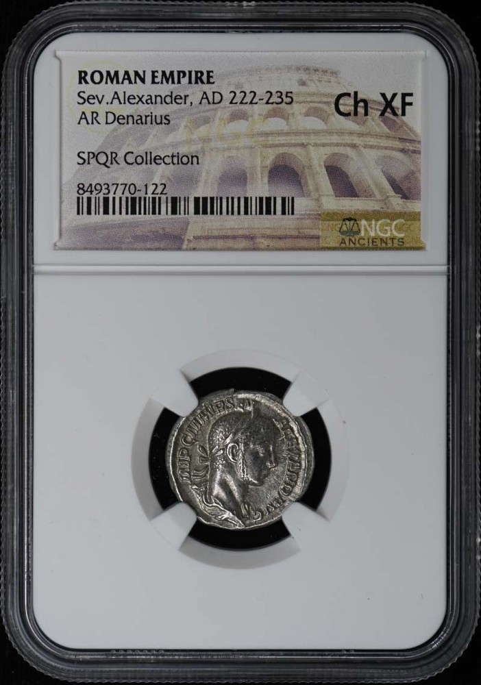 Sev.Alexander, AD 222-235 ROMAN EMPIRE AR Denarius NGC XF45