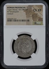 Trajan Decius, AD 249-251 ROMAN PROVINCIAL BI Tetradrachm NGC XF45