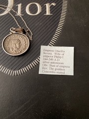 Otacilia Severa wife of Philip I Arab Silver Ancient Roman Coin & necklace!