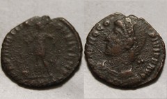 PROCOPIUS Usurper 366AD shield CHI-RHO monogram Rare Ancient Roman Coin