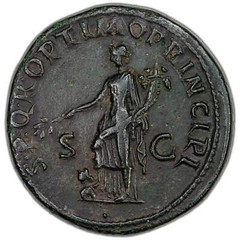 Ancient Rome AD 104-7 Trajan AE Sestertius Coin RIC #503 27.84g