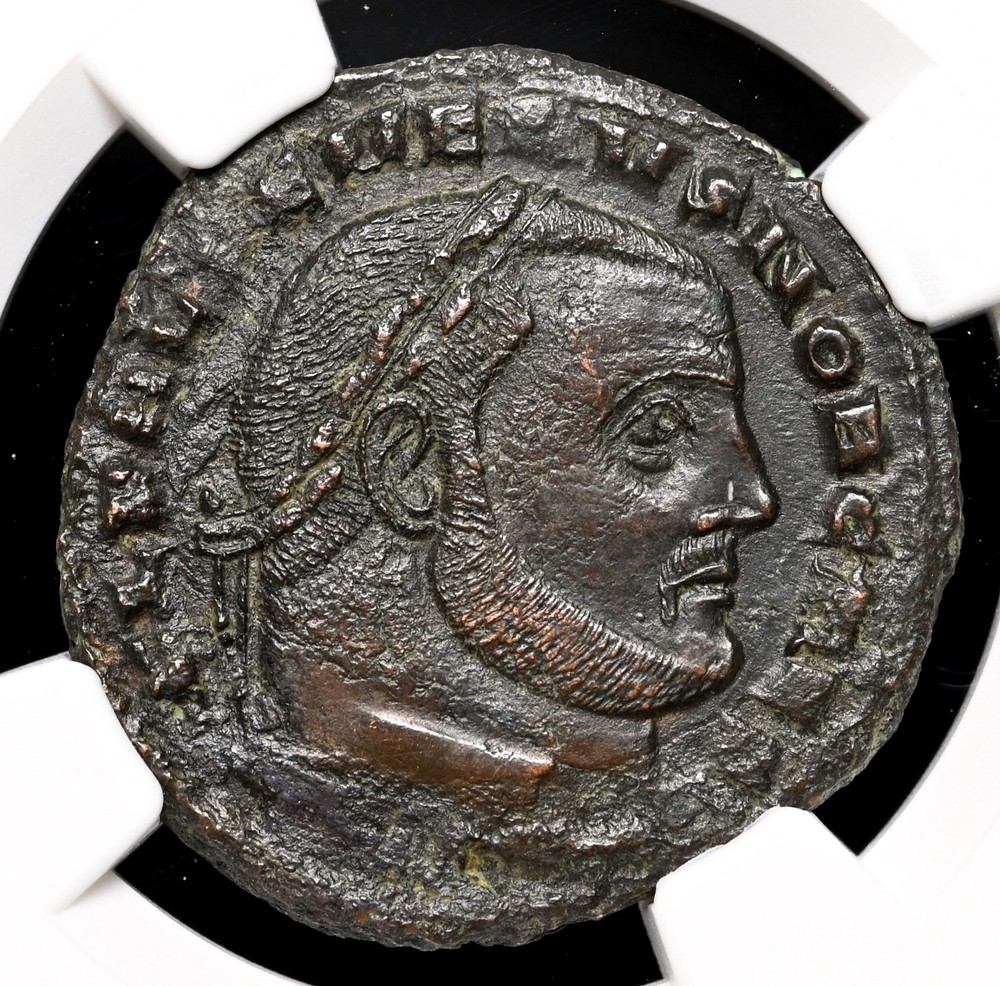 ROMAN EMPIRE. Severus II. As Caesar, AD 305-306. Æ Follis, Carthage, NGC Fine
