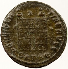 CONSTANTINE I the GREAT Authentic Ancient MILITARY CAMP GATE Roman Coin i121484
