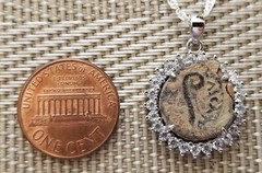 Pontius Pilate Jesus Crucifier Ancient Jewish Roman Coin Pendant Silver Necklace