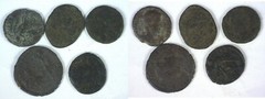 Roman Small Bronzes 5 Piece Lot Average 17mm Lot #13
