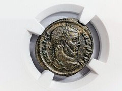 Licinius I Roman Empire AE3 Nummus NGC MS Ancient Victory Two Captives Slaves