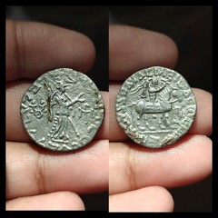 Indo-Scythian Tetradrachm Azes I Ancient Silver Coin Roman Imperial 5 AD
