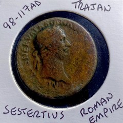 Sestertius Large Roman Coin Emperor Trajan Ancient 98AD-117AD Genuine