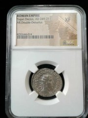 Roman Empire Trajan Decius AD 249-251 AR Double Denarius NGC XF