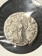 Ancient Roman silver denarius coin, Elagabalus, Julia Soaemias Bassiana, RIC 241
