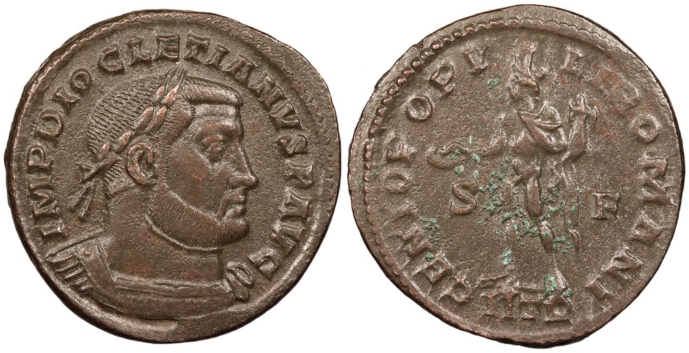 Diocletian 284-305 A.D. Follis Near EF GENIO POPV-LI ROMANI #AC88522