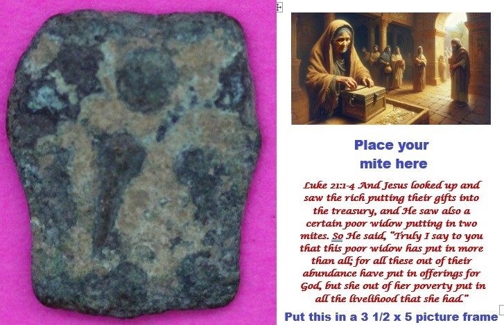 Widows Mite Coin Holy Land Artifact Frameable Display Card Time of Jesus COA 391