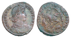 Constantius II 337-361 AE 23mm 5g Silvered Maiorina Soldiers Falen Horseman