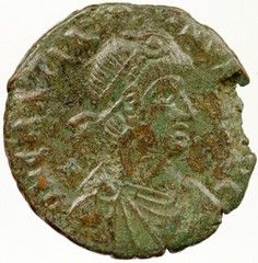 GRATIAN w Woman Authentic Ancient 392AD Genuine Original Roman Coin i121462