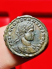 Constantius II AE Follis Trier AD 332-333, GLORIA EXERCITVS, MAGNIFICENT QUALITY