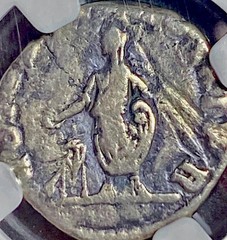 Silver Denarius Emperor Commodus NGC Genuine Ancient Roman Coin 177-192AD