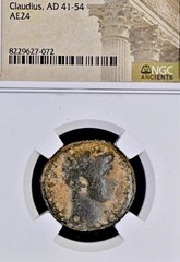Roman Emperor Claudius I 41AD-54AD Ancient NGC Genuine Certified Coin As SC