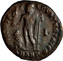 GUARANTEED AUTHENTIC Licinius II, Caesar, 317-324. Follis Military Portrait
