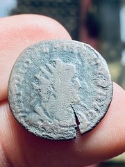 Diocletian AE Antoninianus Lyon AD 286-294, PAX,ODD, ISSUED UNDER CARAUSIUS? G+
