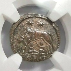 She-Wolf Twins Constantine NGC Ch XF Roman Empire Nummus Remus Epfig Hoard