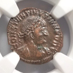 Constantine II Roman Empire BI Nummus AE3/4 NGC AU Ancient Epfig Hoard Pedigree