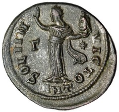 Maximinus II Daia Follis “Sol, Holding Head of Serapis” Near Extremely Fine