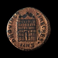 NICOMEDIA. 326, Æ Follis – Constantius II, PROVIDENTIAE CAES, MNϚ, Stigma