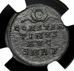ROMAN EMPIRE. Constantine I. AD 307/310-337. Æ Follis, Anepigraphic, Rome NGC XF