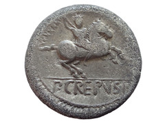 P. Crepusius AR Denarius. Rome, 82 BC. 3,52g/ 17 mm. 1493