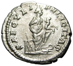 Julia Domna AR Denarius (201 AD), SAECVLI FELICITAS, Isis