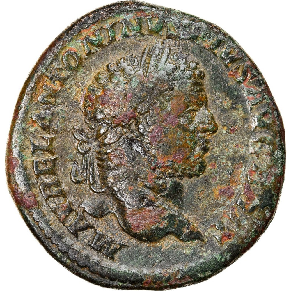 [#907020] Coin, Caracalla, Sestertius, 212, Roma, Rare, EF, Bronze, RIC:490