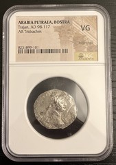 Arabia Petraea, Bostra Trajan, AD 98-118 AR Tridrachm NGC VG (edge chips)
