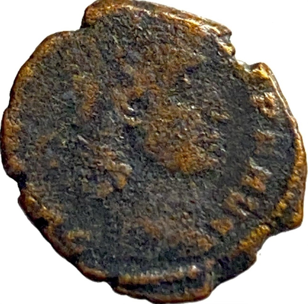 Ancient Roman Coin Emperor Constans 347-348 AD Votive In Wreath Genuine Bronze