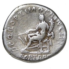 TRAJAN. Fortuna Redux with Cornucopia. FORT RED. Roman Empire Silver denarius