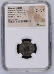 NGC Ch VF Roman AE3 of Licinius II (AD 317- 324) CHOICE VERY FINE NGC Ancients