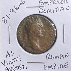 Ancient Roman Empire Coin Emperor Domitian 81-96AD Dupondius/As Virtus Genuine